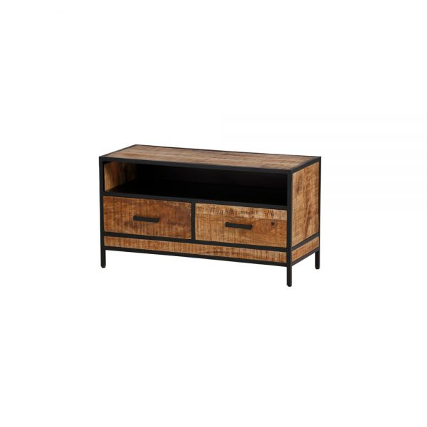 Mango tv dressoir met zwart staal (breed 100 - 150 - 180 cm)